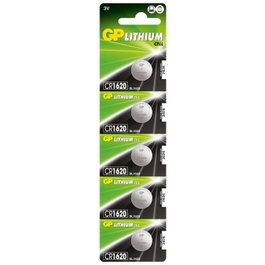 GP Pile bouton au lithium CR1620, pack de 5