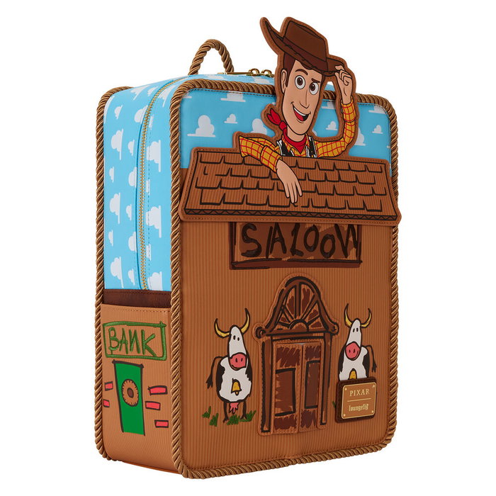 Loungefly Sac à dos Woody 30th Anniversary Toy Story Disney Pixar 28 cm en cuir synthétique avec son et effet brillant dans le noir