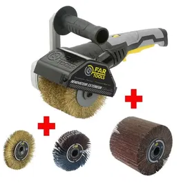Fartools Pack Renovateur Exterieur Rex120C - Kit de 3 outils avec brosse métallique et brosse nylon abrasif pour décapage du bois et métal