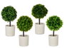 IBERGARDEN Lot de 4 pots en ciment Verde-Gris