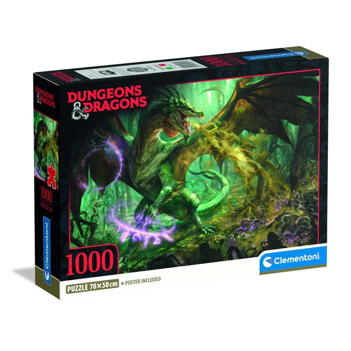 CLEMENTONI Puzzle 1000 Pièces - Univers Donjons et Dragons (Dragons et Donjons) - 70 x 50 cm