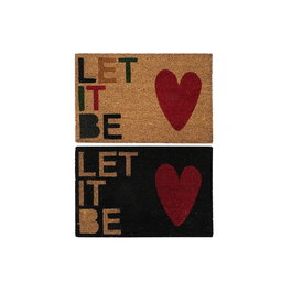 Paillasson DKD Home Decor Rouge Noir Marron Caoutchouc 2 Unités Fibres de coco (60 x 40 x 1,5 cm)