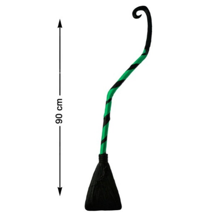 Atosa Balai démontable vert et noir 90 cm pour déguisement de sorcière