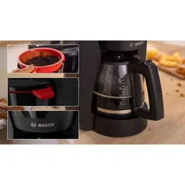 Bosch TKA2M113 Cafetière Filtre MyMoment Noire 1.25L - Verseuse en Verre, Système Anti-Gouttes, Arrêt Automatique 40min, Puissance 1200W, Capacité 10-15 Tasses