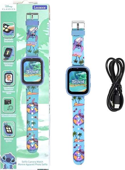LEXIBOOK Montre intelligente Stitch avec caméra et carte mémoire 8 Go