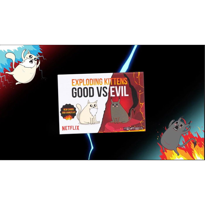 Asmodee Exploding Kittens Good vs Evil - Jeu de cartes explosif pour famille - Version espagnole (EKIEK01ES)