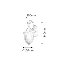 RABALUX Sydney Applique d'extérieur noire E27 IP23
