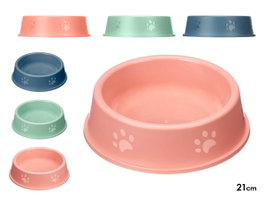 MASCOW Lot de 3 mangeoires en plastique motifs empreintes 21cm assorties