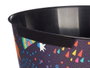 Pincello Papier Peint Corbeille Plastique Ronde Motif Espace 27x28x27 cm 10 L (Set de 24)