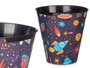 Pincello Papier Peint Corbeille Plastique Ronde Motif Espace 27x28x27 cm 10 L (Set de 24)