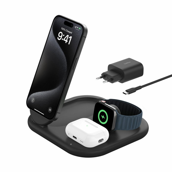 Belkin Station de charge 3-en-1 Qi2 - Noir Belkin Station de charge 3-en-1 Qi2 - Noir