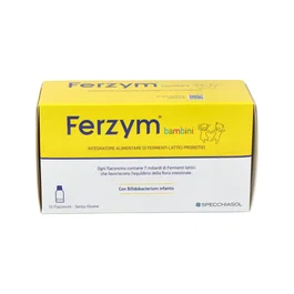 Specchiasol Ferzym Junior 10 Viales Complément Alimentaire Ferments Lactiques Jus de Sureau Papaye Fermentée Enfants