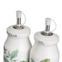BigBuy Home Ensemble salière et poivrier GREENS Blanc Vert Bois Grès 4 Pièces