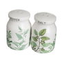 BigBuy Home Ensemble salière et poivrier GREENS Blanc Vert Bois Grès 4 Pièces