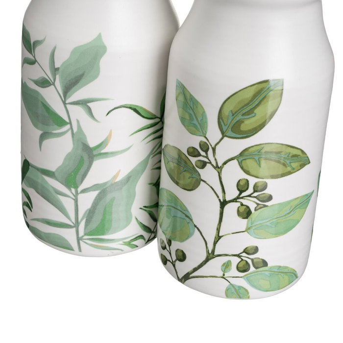 BigBuy Home Ensemble salière et poivrier GREENS Blanc Vert Bois Grès 4 Pièces BigBuy Home Ensemble salière et poivrier GREENS Blanc Vert Bois Grès 4 Pièces