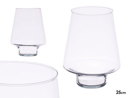 GIFTDECOR Vase Conique avec Base en Verre Transparente (Lot de 4)