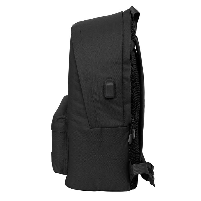 Safta Munich Basics Sac à dos double pour ordinateur portable 15,6 pouces avec port USB de charge, Noir, 31 x 44 x 18 cm