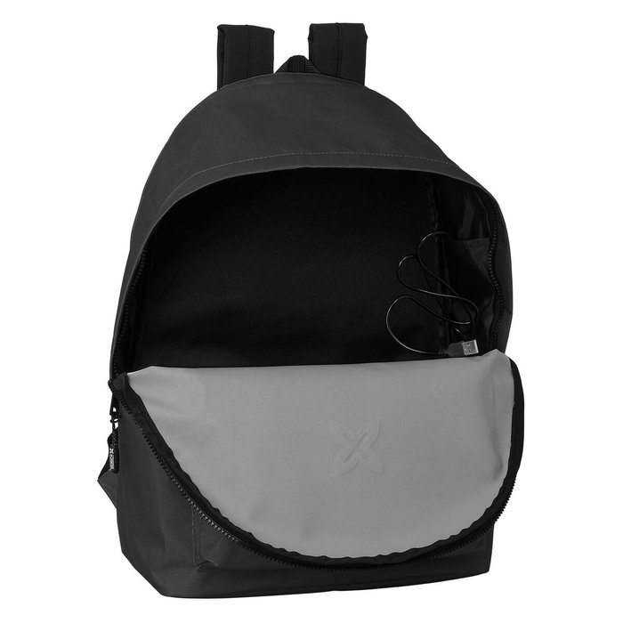 Safta Munich Basics Sac à dos double pour ordinateur portable 15,6 pouces avec port USB de charge, Noir, 31 x 44 x 18 cm