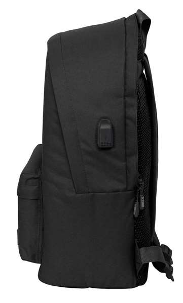 Safta Munich Basics Sac à dos double pour ordinateur portable 15,6 pouces avec port USB de charge, Noir, 31 x 44 x 18 cm
