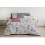 Home Linge Passion Parure de couette Pompadour Blanc et Vieux Rose, 240x260 cm
