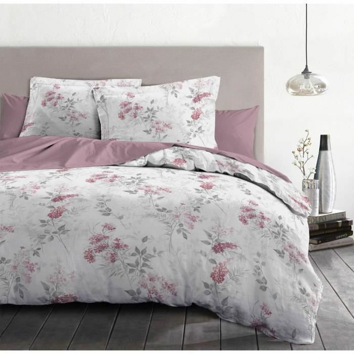 Home Linge Passion Parure de couette Pompadour Blanc et Vieux Rose, 240x260 cm Home Linge Passion Parure de couette Pompadour Blanc et Vieux Rose, 240x260 cm