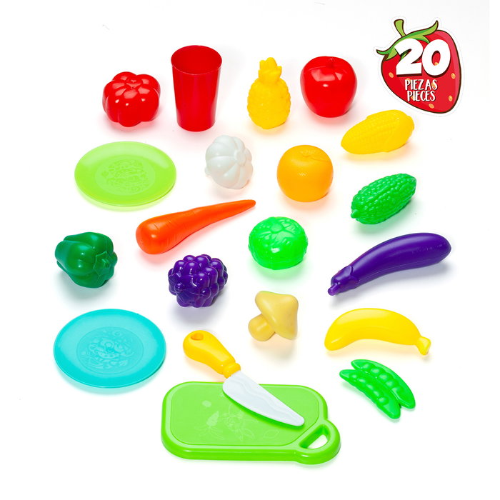 Moltó Panier de Légumes Rouge avec 20 Pièces