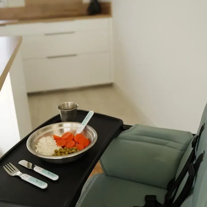 Thermobaby - Pack Repas Enfant en Inox sans BPA - Gobelet, Bol, Assiette Creuse et Set de Couverts - Pour Crèche, Maison ou Sortie - Sain et Durable