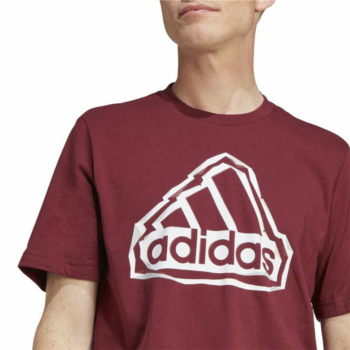 T-shirt à manches courtes homme Adidas Fld Bos Marron Bordeaux