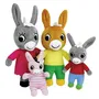 JEMINI Coffret Peluche Trotro et sa Famille (Trotro 15 cm, Maman Anna 23 cm, Papa Dada 23 cm, Soeur Zaza 11 cm) - Peluches Multicolores pour Enfant dès 3 Ans