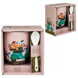 Enesco Taza de cerámica con cuchara Allen Designs