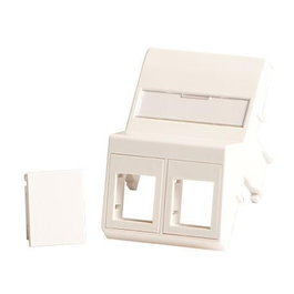 Lanview Plaque murale inclinée 2 x keystone pour sortie 50x75 mm blanche