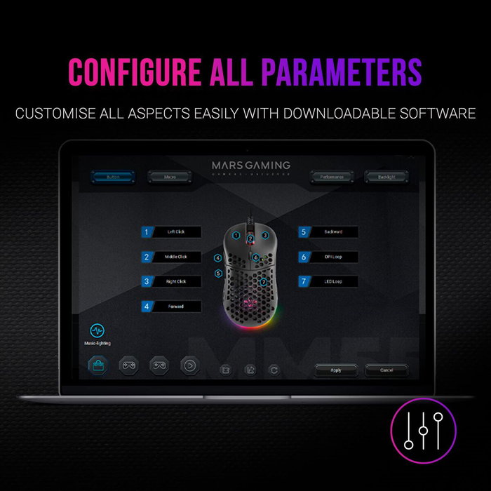 Souris Gaming Mars Gaming MM55 Noir