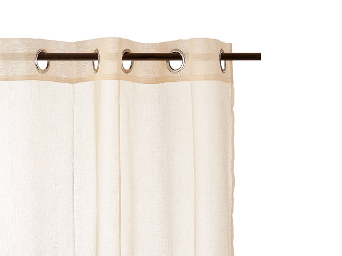Giftdecor Cortina Visillo Naturelle 140x260 cm en Polyester Beige pour Fenêtre (Set de 6)