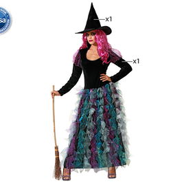 Déguisement Sorcière Femme Adulte Vert Taille XXL - Robe Longue et Chapeau Pointu pour Halloween et Cosplay