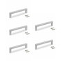 Emuca Lot de 5 poignées pour meubles Habana, L136mm, entraxe 128mm, Zamak, Nickel satiné