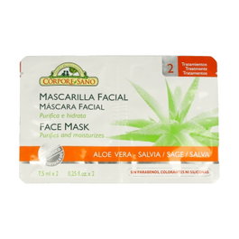 Corpore Sano Mascarilla Facial Bio Aloe Vera y Salvia (2 sachets de 7,5 ml)