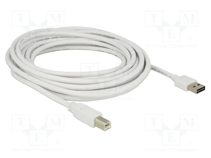 DELOCK Câble USB 2.0 A/B 5m blanc DELOCK Câble USB 2.0 A/B 5m blanc
