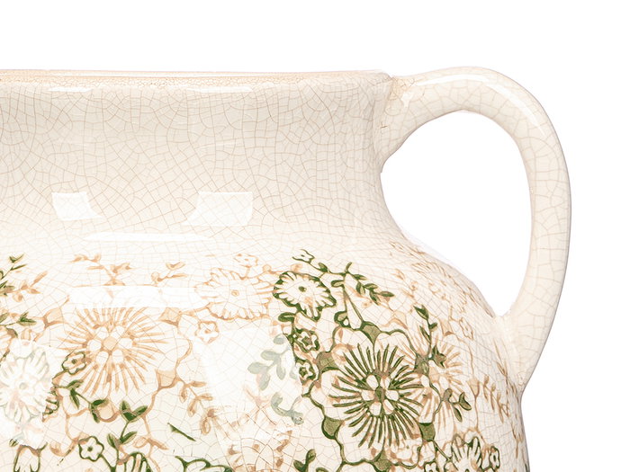 Giftdecor Vase Nonna 2 Anses Vert Beige 16 cm x 20 cm Céramique (Set de 6)