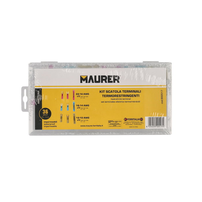 MAURER Mallette de 180 terminaux électriques thermorétractables