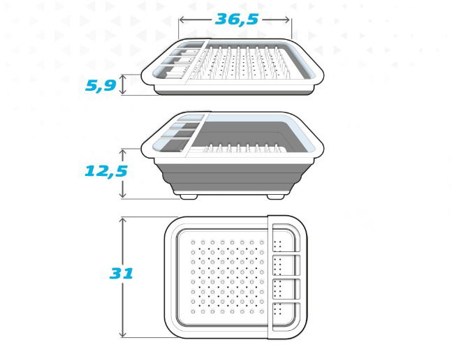 Égouttoir Pliable de Cuisine Aktive 6 Unités