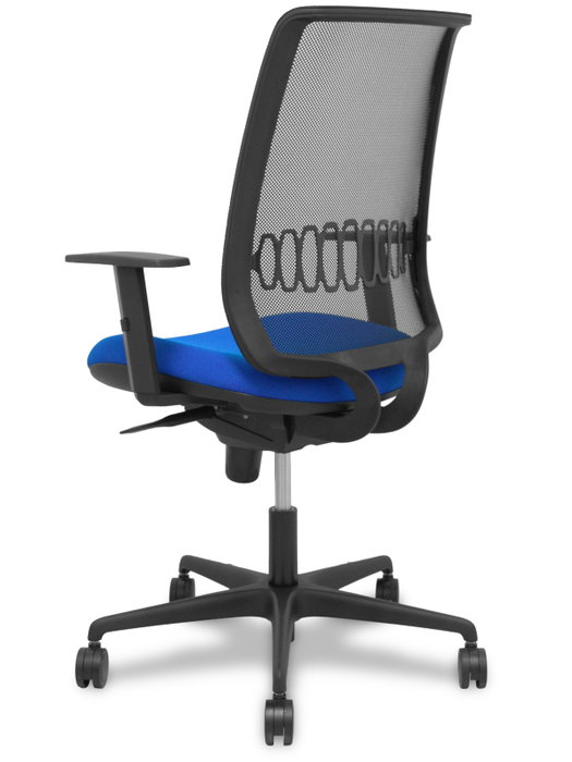 Chaise Alares Synchro 5 positions tissu Bleu Maille Noir Base en nylon noir Accoudoir 1D Sans appui-tête Roulettes 65mm nylon Chaise Alares Synchro 5 positions tissu Bleu Maille Noir Base en nylon noir Accoudoir 1D Sans appui-tête Roulettes 65mm nylon