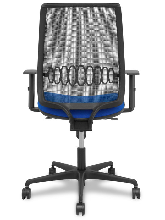 Chaise Alares Synchro 5 positions tissu Bleu Maille Noir Base en nylon noir Accoudoir 1D Sans appui-tête Roulettes 65mm nylon Chaise Alares Synchro 5 positions tissu Bleu Maille Noir Base en nylon noir Accoudoir 1D Sans appui-tête Roulettes 65mm nylon
