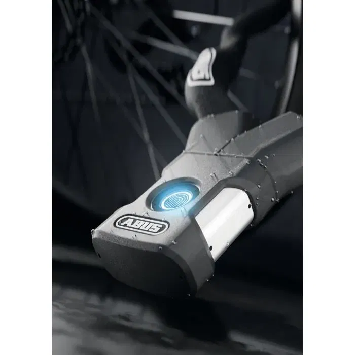 Antivol vélo pliable ABUS BORDO ONE 6500A/110 avec support RC, connectivité Bluetooth SmartX et alarme 100 dB, sans clé, pour VAE et vélo-cargo - Noir