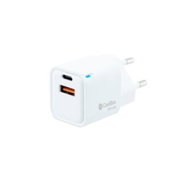 Coolbox Chargeur mural COO-CUP-20CA 20W USB-C et USB-A Blanc