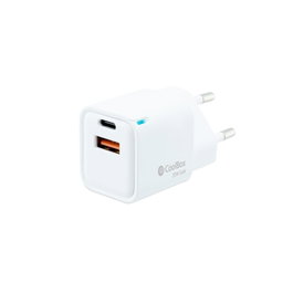 Coolbox Chargeur mural USB 20W GaN avec USB-C et USB-A pour smartphones et tablettes