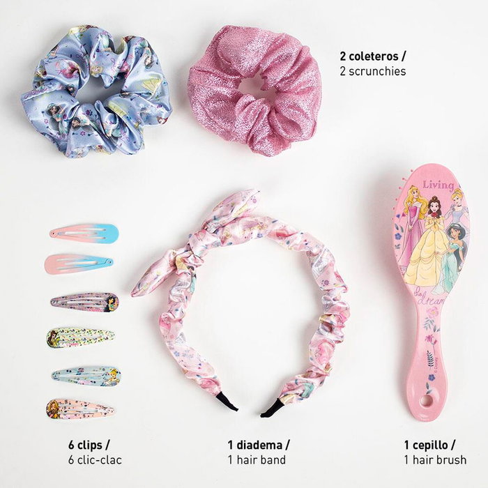 CERDÀ Sac de voyage et accessoires pour cheveux Disney Princesses - Nécessaire de beauté 22.5 x 16.5 x 6 cm