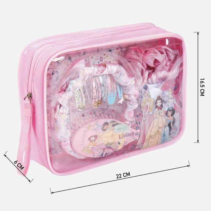 CERDÀ Sac de voyage et accessoires pour cheveux Disney Princesses - Nécessaire de beauté 22.5 x 16.5 x 6 cm