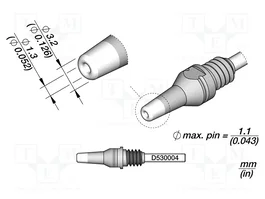 JBC TOOLS Pointe de dessoudage 3,2x1,3mm