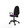 Chaise Algarra Contact permament de base Tissu Pourpre Structure polyamide noire Accoudoirs fixes Sans appui-tête Roulettes en nylon 50 mm