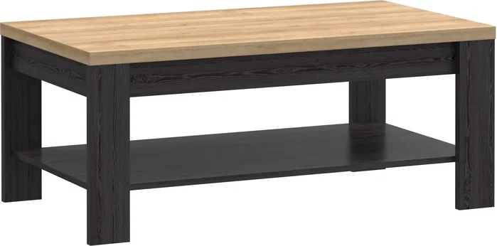 Table basse rectangulaire BOHOL Noir & Chêne